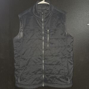 Prana Zion Quilted Vest Men's Size Large Puffer Primaloft Full Zip Black Outdoor